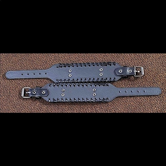 LEATHER WOLF HEAD VIKING STAINLESS STEEL BRACELET - Picture 8 of 8